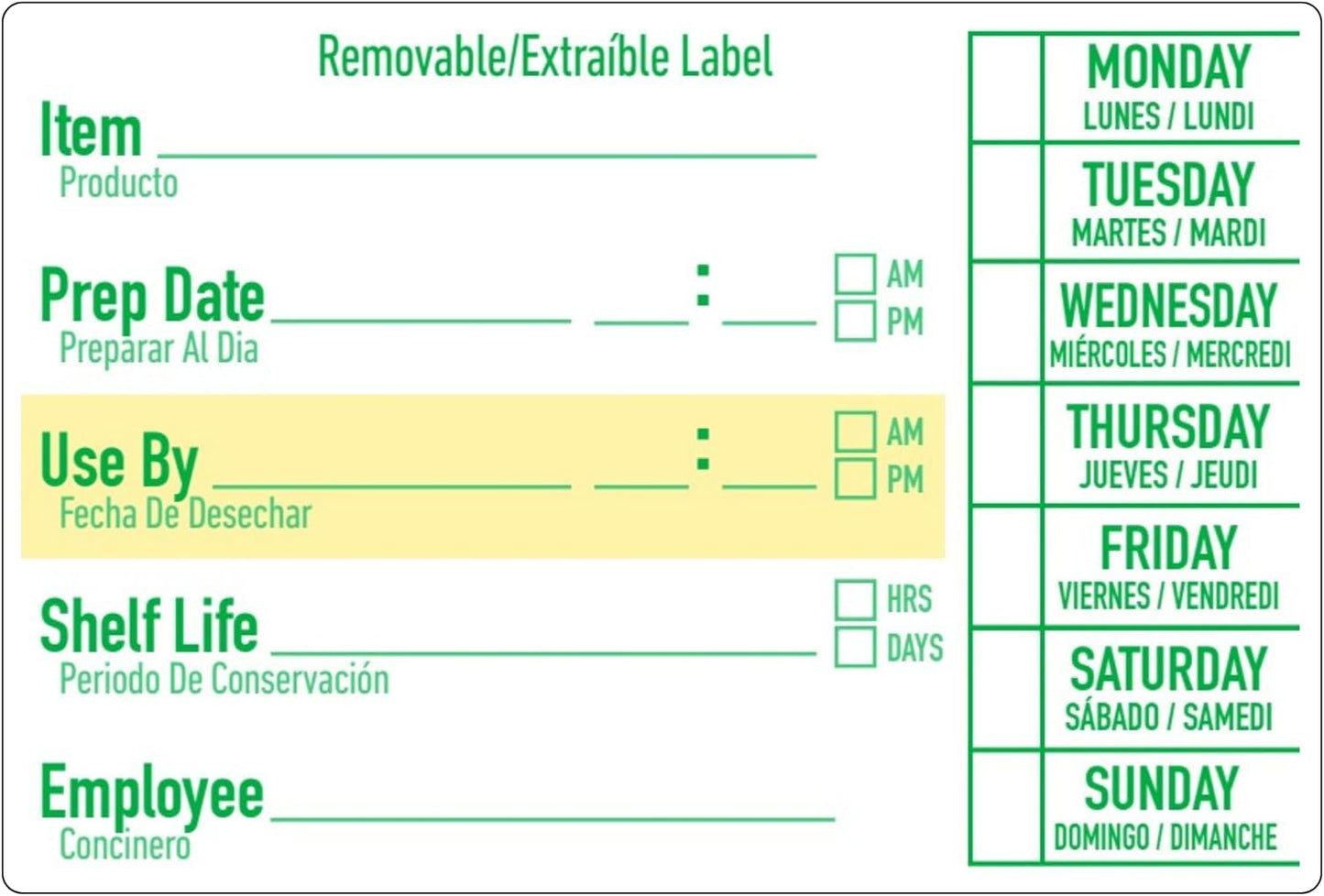 2x3 Removable Freezer Food Labels Stickers for Containers, 500 Waterproof Label Stickers for Jars, Removable Labels for Storage Bins, with Easy Peel-Off (500, Green)