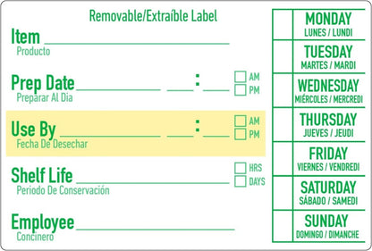 2x3 Removable Freezer Food Labels Stickers for Containers, 500 Waterproof Label Stickers for Jars, Removable Labels for Storage Bins, with Easy Peel-Off (500, Green)