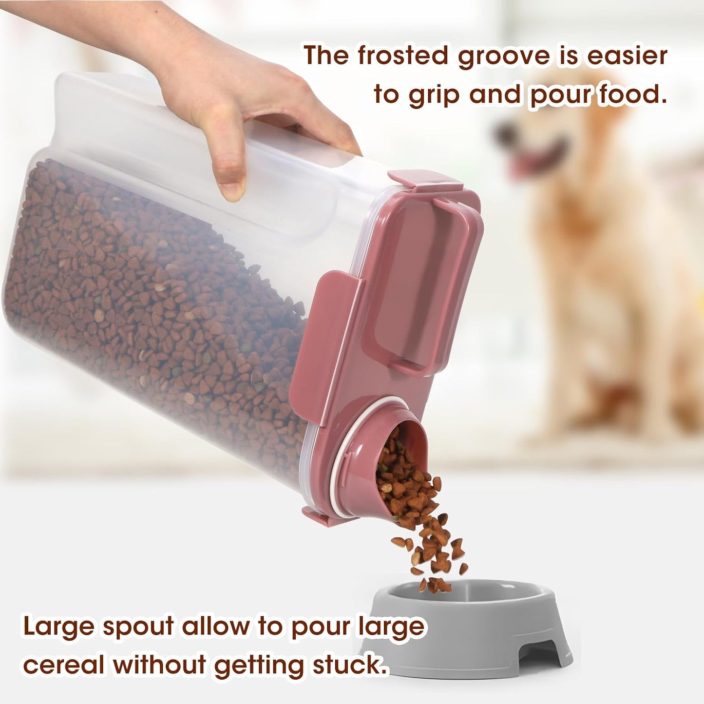 TBMax 10 Lbs Cat Dog Food Storage Container, 2026 Upgraded Large Pouring Container for Pet Food Storage, Bird Seed Dispenser, Portable Travel Kibble Holder -Dark Green