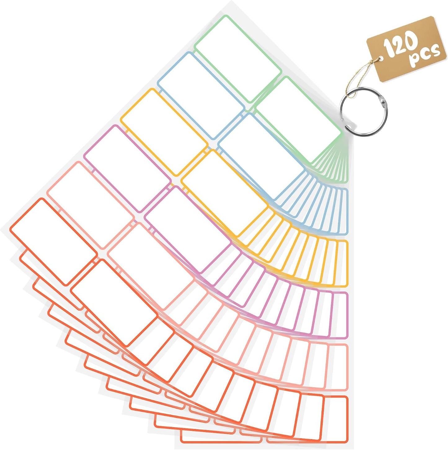 PPB Dry Erase Labels Sticky Notes for Containers, Reusable Waterproof Removable Stickers for Storage Bins, Freezer, Kitchen, Classroom, Whiteboard, All Purpose Use (1.2”x 2”, Multicolor, 60 Dots)