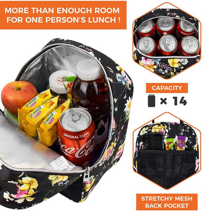 opux Lunch Box for Girls Boys Kids, Insulated Leakproof Lunch Bag, Reusable Teen Lunch Boxes for School, Medium Large lunchbox for Women Men Adult for Work with Front Back Pocket (Purple)