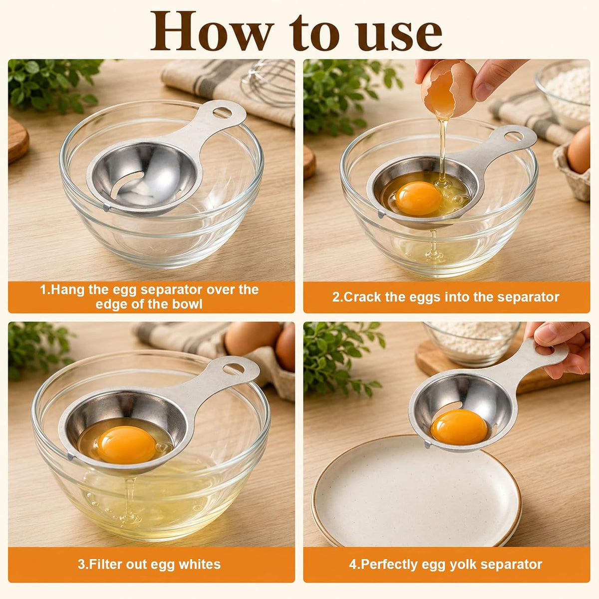 Egg Separator for Raw Eggs, Egg Yolk White Filter Food Grade Egg Divider