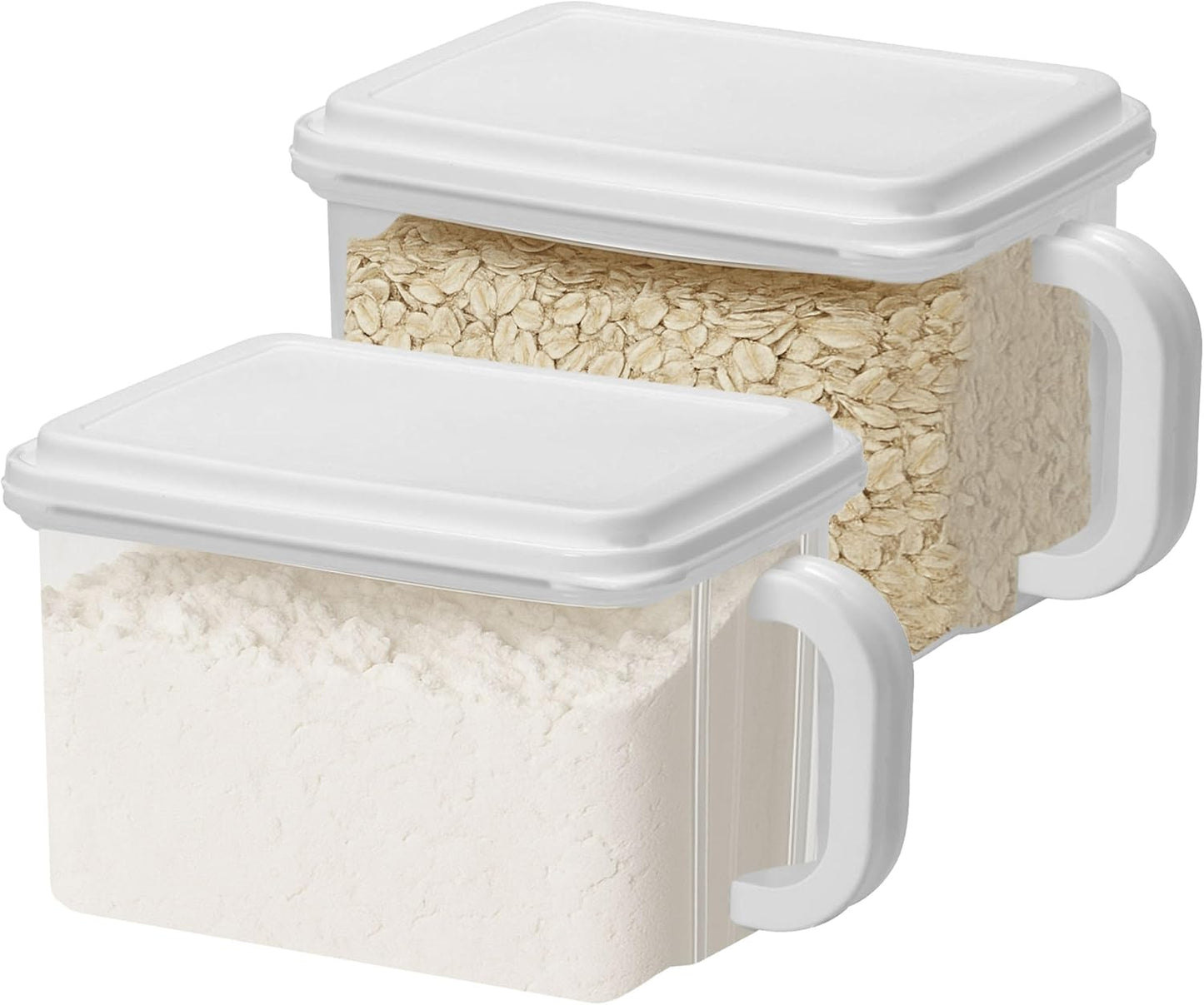 Buddeez Cereal Containers Storage - Airtight Food Storage Containers with Lids - BPA Free Plastic Food Dispenser 21 Cup White