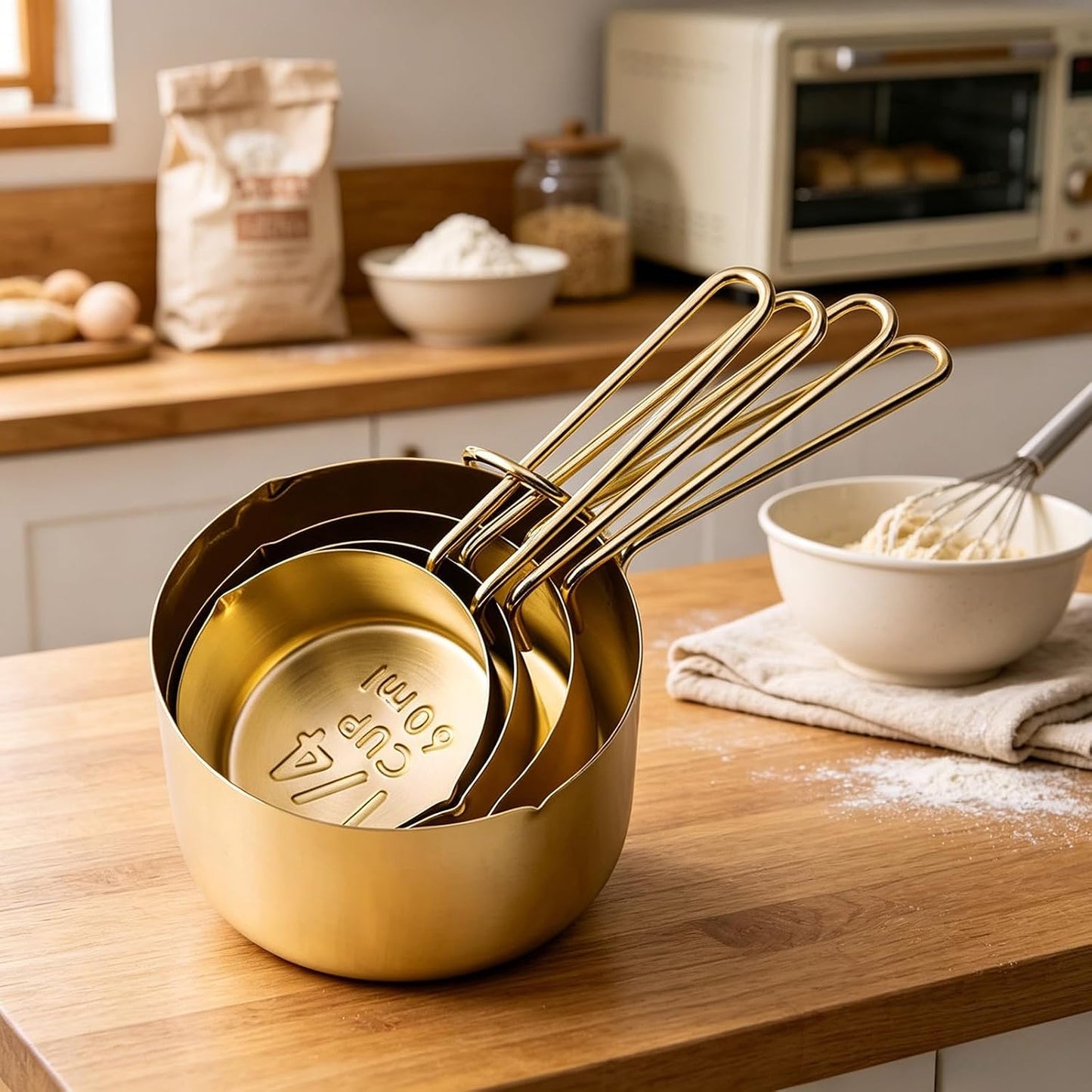 9PCS Black Stainless Steel Measuring Cups and Spoons Set, Heavy Duty Measuring Cup Set