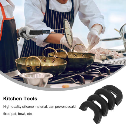 Hemoton 4pcs Silicone Pot Holders Set,Anti- Scald Hot Handle Protectors,Silicone Pot Holder Sleeve,Reusable Pan Handle Sleeve Covers,Cast Iron Skillet Handle Covers for Pans Skillets