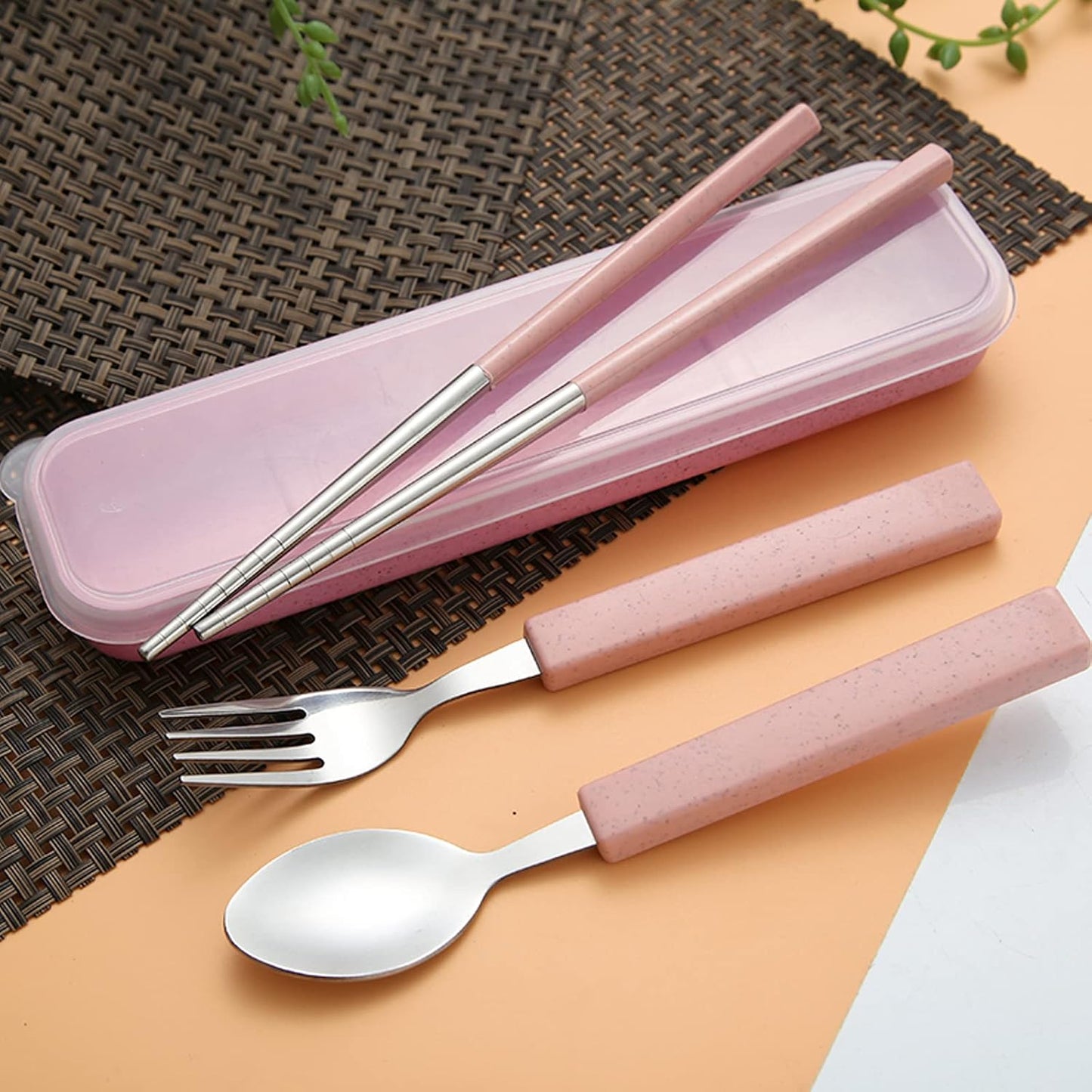 VANRA 3-Piece Children Utensils Set 18/10 Stainless Steel Child Flatware Set Silverware Knife Spoon Fork Set with Travel Case for Kids Lunch Box
