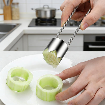 3PCS 2-in-1 core remover, apple core remover, vegetable core remover, sweet pepper core removal tool
