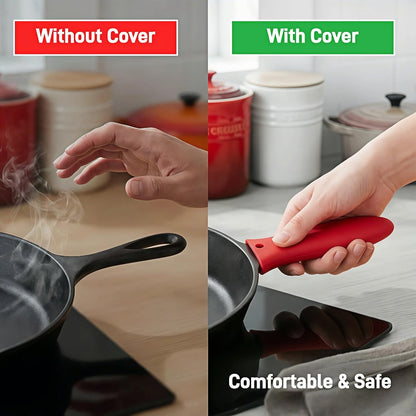 Silicone Hot Handle Covers for Cast Iron Skillet, Pan and Pot, Heat Resistant up to 446°F, 4 Colors, Set of 4