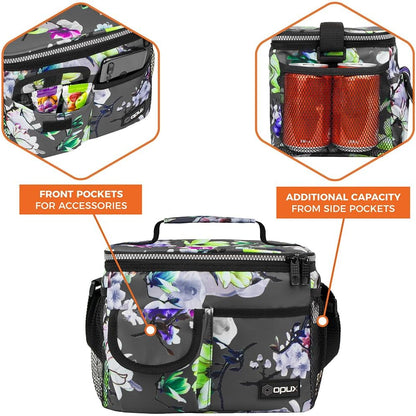 opux Insulated Lunch Bag for Men Women, Leakproof Black Lunch Box for Work, Portable Soft Lunch Cooler Bag with Shoulder Strap, Adult Lunchbox Lunch Pail for Kid Boy Girl School, 14 Can/8L