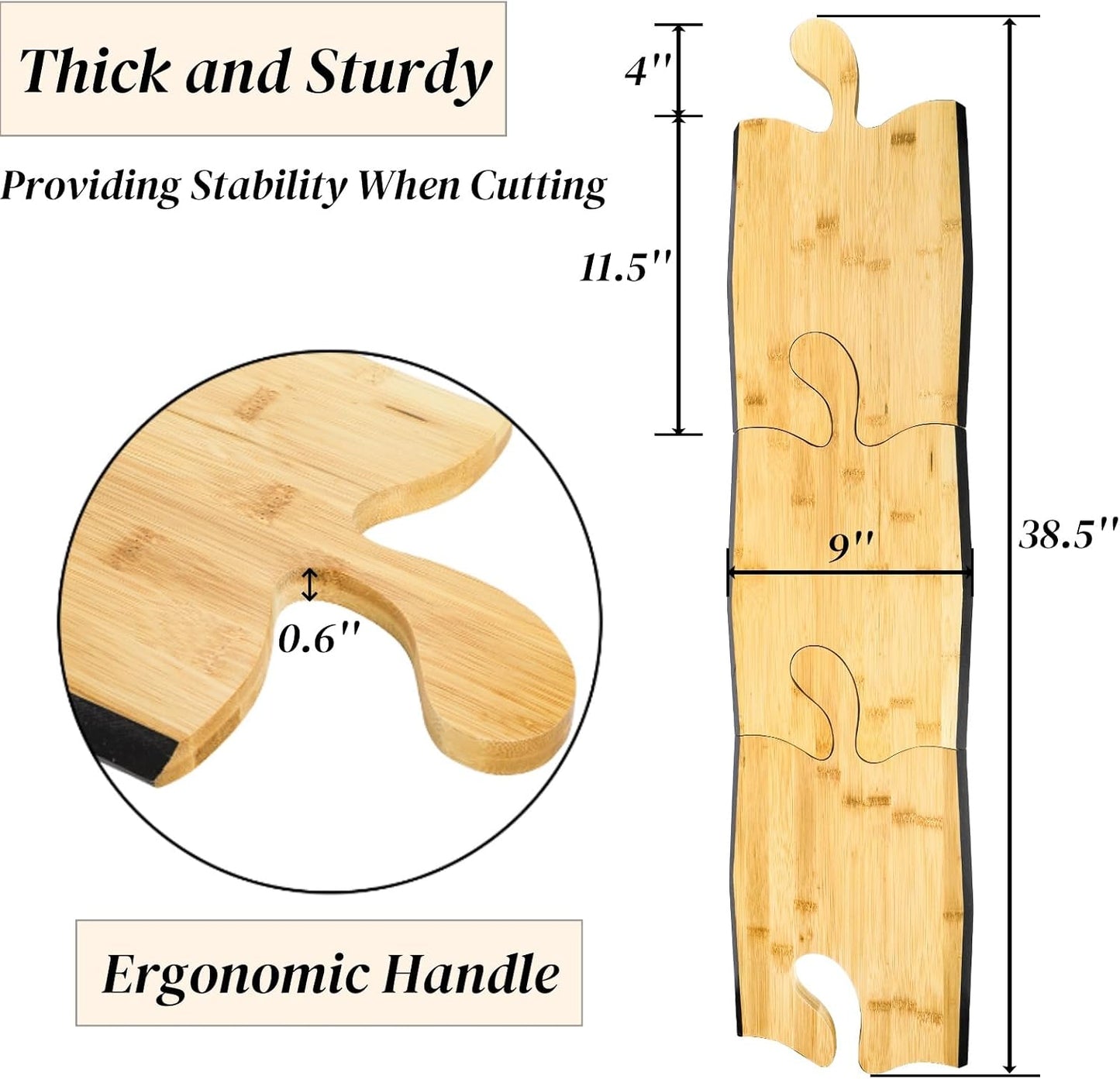 ZAVOOS 3 Pack Christmas Charcuterie Boards, Bamboo Apple Shaped Serving Board with Handle for Party, Large Cutting Board Set Christmas Serving Platters for Cheese, Pizza, Meat, Housewarming Gift