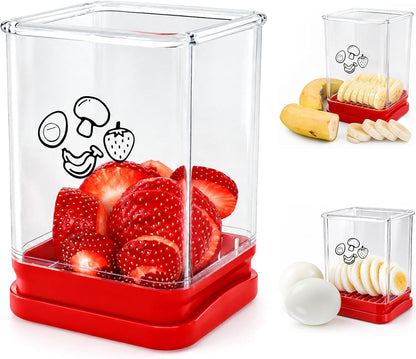 Creative Strawberry Slicer, Stainless Steel Speed Cutter with Push Plate