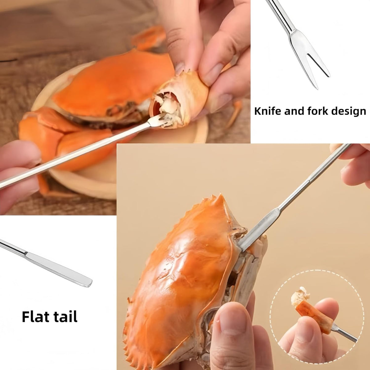 4 Pcs Lobster Crab Leg Cracker Tools Set,Stainless Steel Seafood Tools