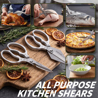 Kitchen Scissors Set Gold, Kitchen Shears, Sharp Meat Cutting Scissor Dishwasher Safe, Poultry Shear Heavy Duty, Japan Cooking Kitchen Scissors for Food Chicken Shears, Gifts for Men Women