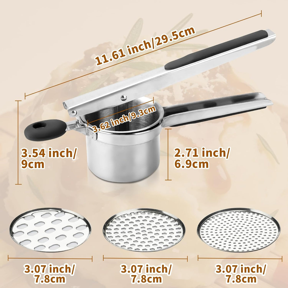 Potato Ricer Potato Masher Spaetzle Maker Potato Press for Kitchen