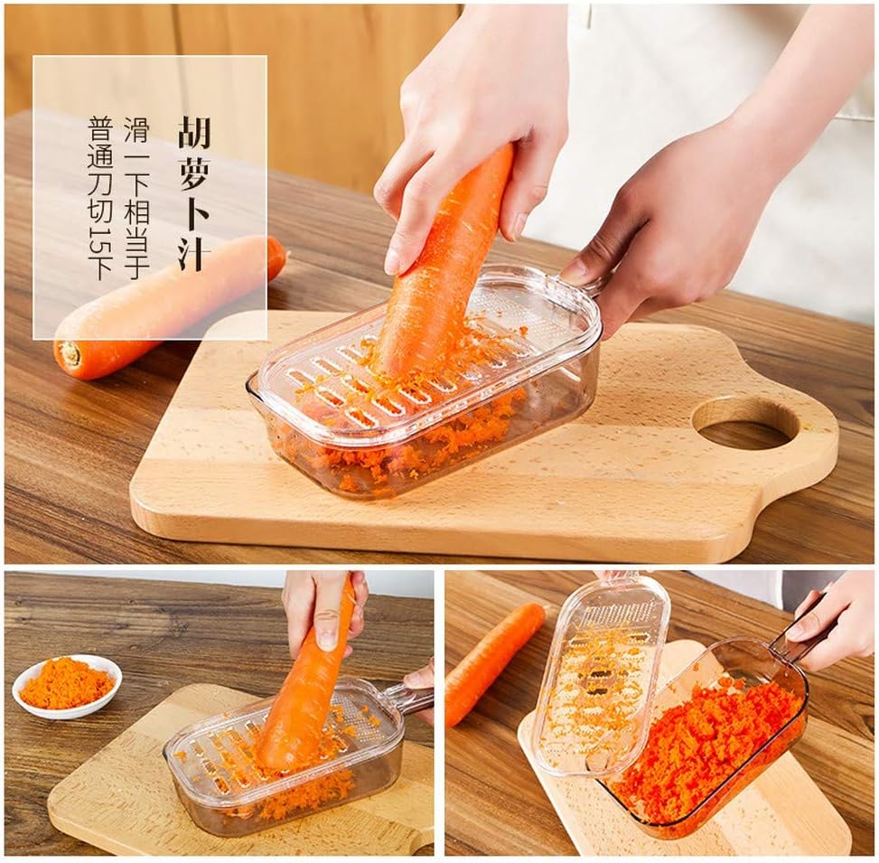 JapanBargain, Japanese Plastic Zester Grater – Multi-Purpose Coarse/Fine Condiment Grater with Container for Ginger and Wasabi, Made in Japan