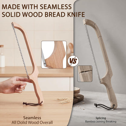 Bread Knife and Cutting Board Kit,with Adjustable Thickness