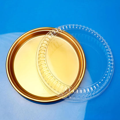 5 Pcs 12'' Plastic Disposable Pie Containers with Clear Lid Disposable Round Pie Keeper Dessert Containers Pizza Boxes for Storing Baking Meal Prep