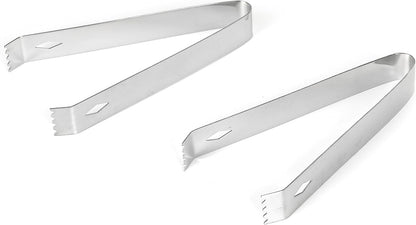 2 Pack Ice Tongs 5.9 Inch Small Serving Tongs Food-Grade Small Tongs for Appetizers Stainless Steel Sugar Tongs Ice Tongs for Ice Bucket Party Coffee Bar, Silver