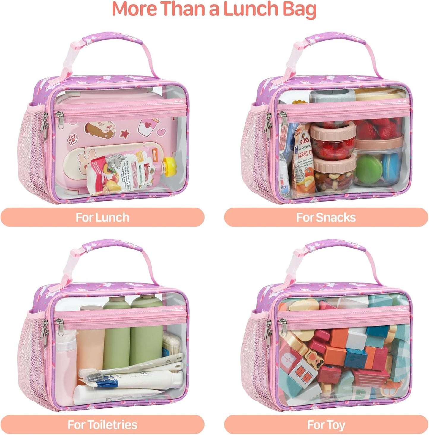 Kids Lunch Bag Boys - Insulated Kids Lunch Box Reusable Lunchbox with Water Bottle Holder Toddler Lunch Tote Bag for School Daycare, Black Dino Fossil