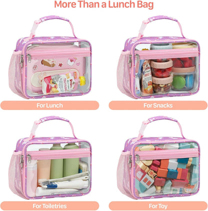 Kids Lunch Bag Boys - Insulated Kids Lunch Box Reusable Lunchbox with Water Bottle Holder Toddler Lunch Tote Bag for School Daycare, Black Dino Fossil