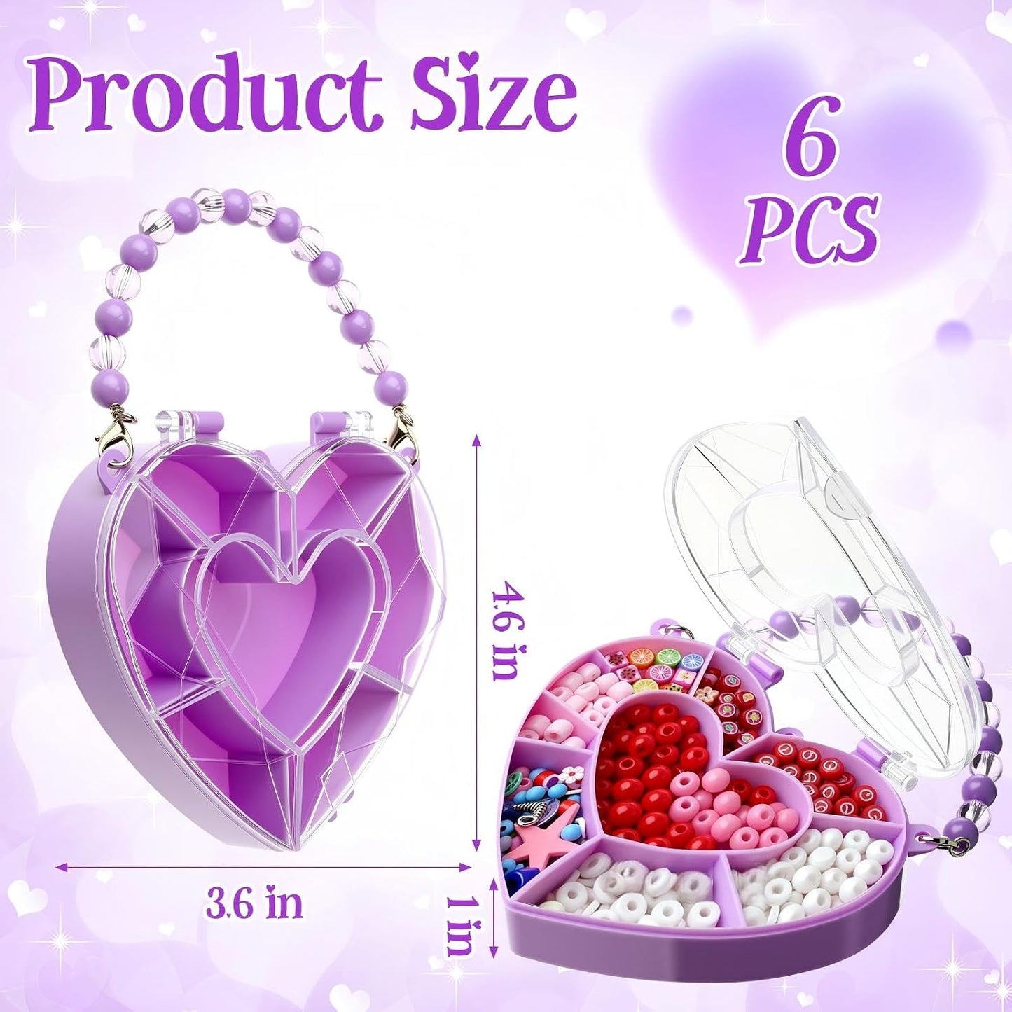 Cunno 6 Pack Valentines Day Containers Butterfly Shaped Food Containers Large Plastic Snack Box Food Storage with Handle Divided Serving Tray Portable Jewelry Organizer for Candy Fruit Purple
