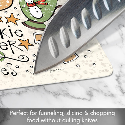 Cut N' Funnel Eat Fresh Designer Flexible Cutting Board Mat 15" x 11.5" Made in the USA Decorative Flexible Easy to Clean