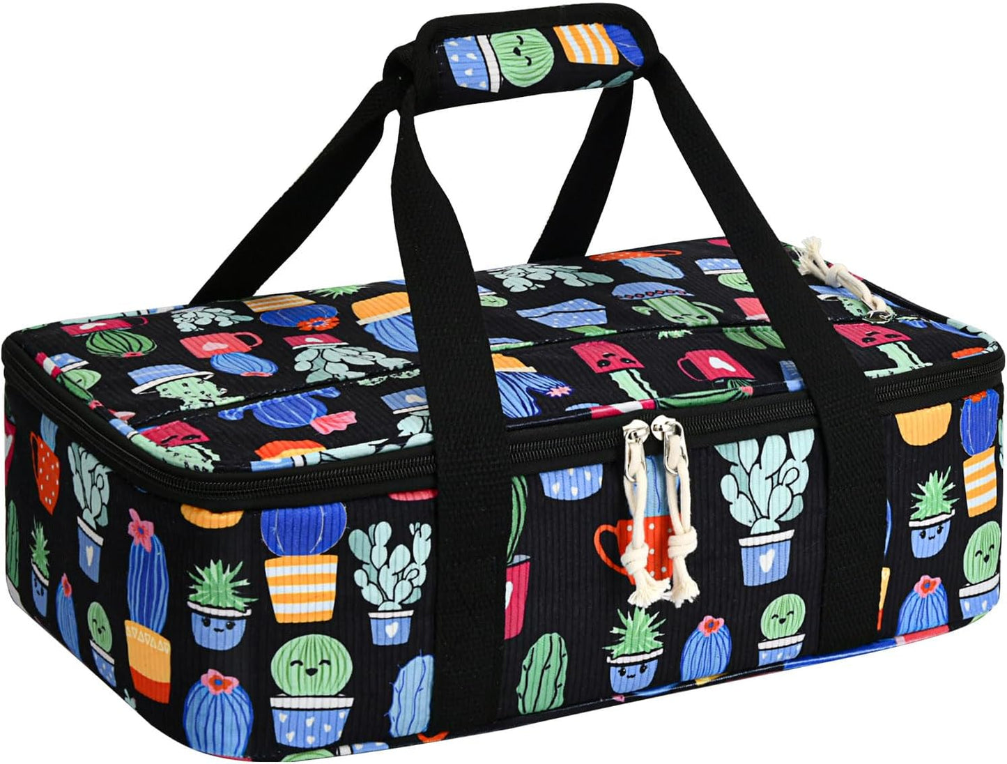 Insulated Casserole Carrier, Portable Casserole Carrier for Hot or Cold Food Lunch Tote Warmer or Cooler Bag, Lasagna Lunch Bag for Potluck Parties- Fits 9" x 13" Baking Dish-Charcoal Grey