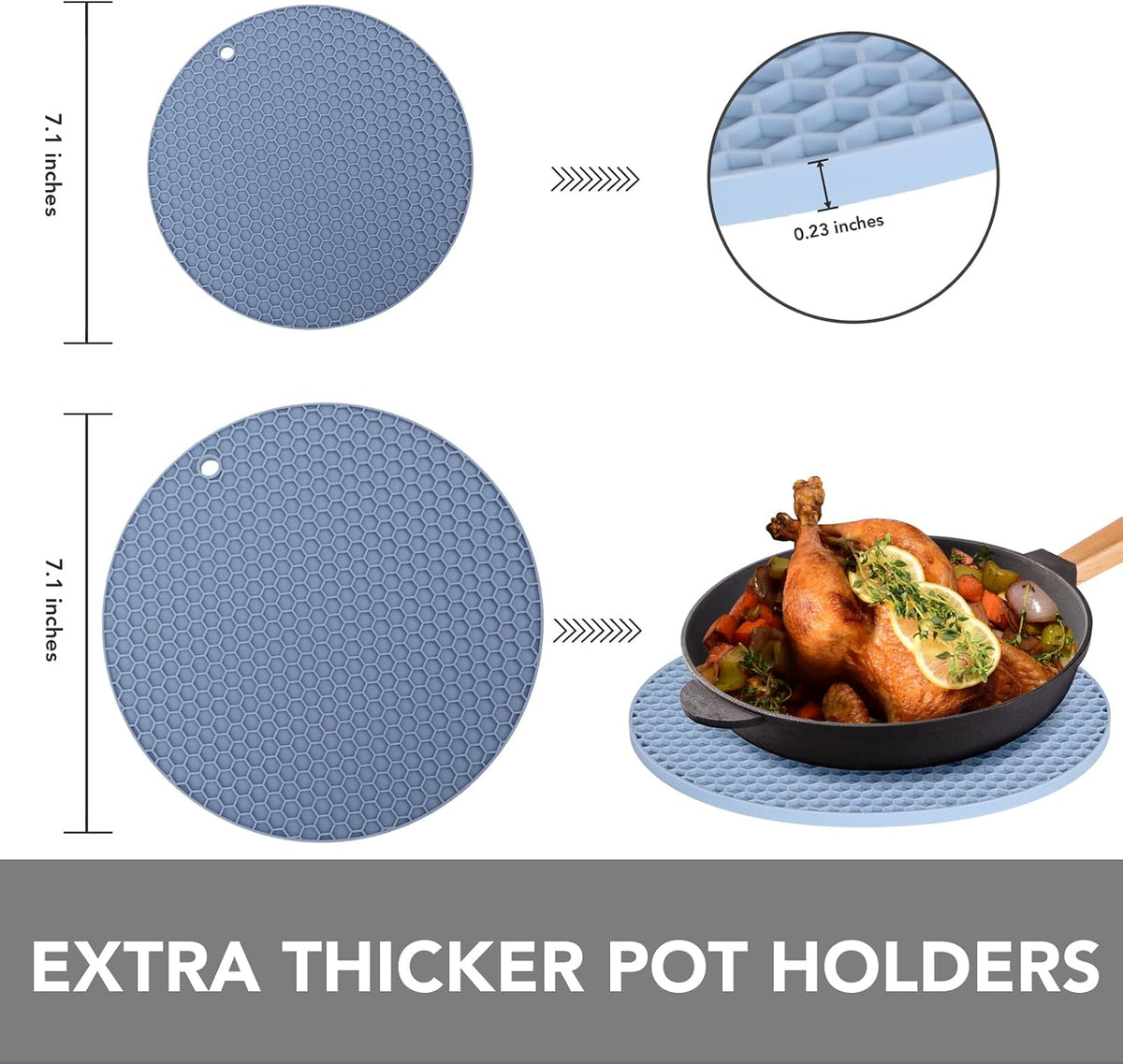 Joyhalo 4 Pack Trivets for Hot Dishes