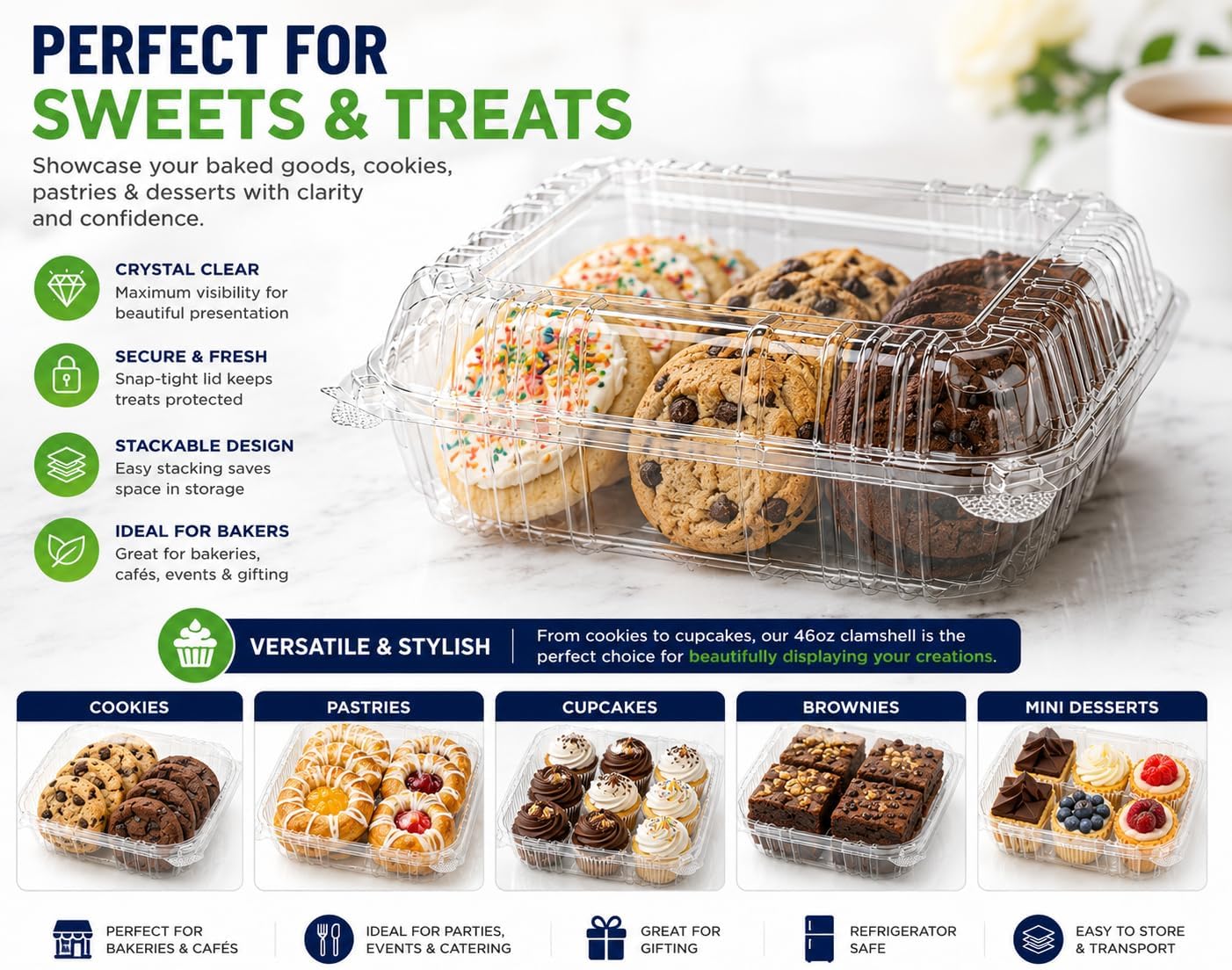 3 Compartment Food Containers with Lids, 25 Pack, 38 Oz Take Out Containers, Reusable Meal Prep Containers, Microwave Safe Lunch Boxes, Food Storage Containers for Catering, Restaurant & To Go Meals