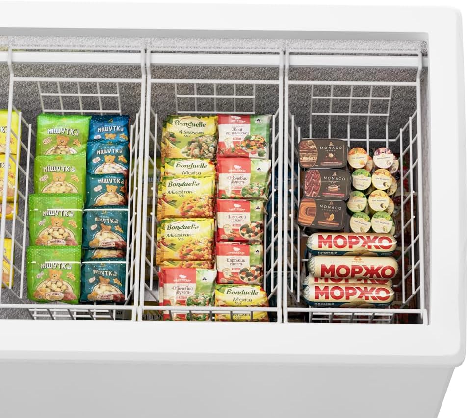 Slideep Wire Storage Baskets, Freezer Baskets Farmhouse Stackable Organizer Storage Bins Large Organizer for Storage, Office, Bathroom, Pantry Organization Storage with Handles 14" Black -Set of 3