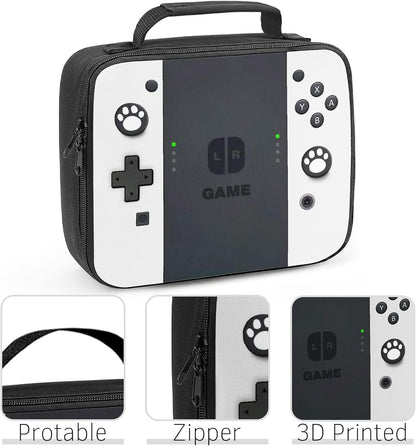 Game Lunch Bag for Boys Girls Gamer, Insulated Video Game Lunch Box for School Work Office Travel Picnic Hiking Beach, Waterproof Leakproof Portable Fits Most Bento Boxes