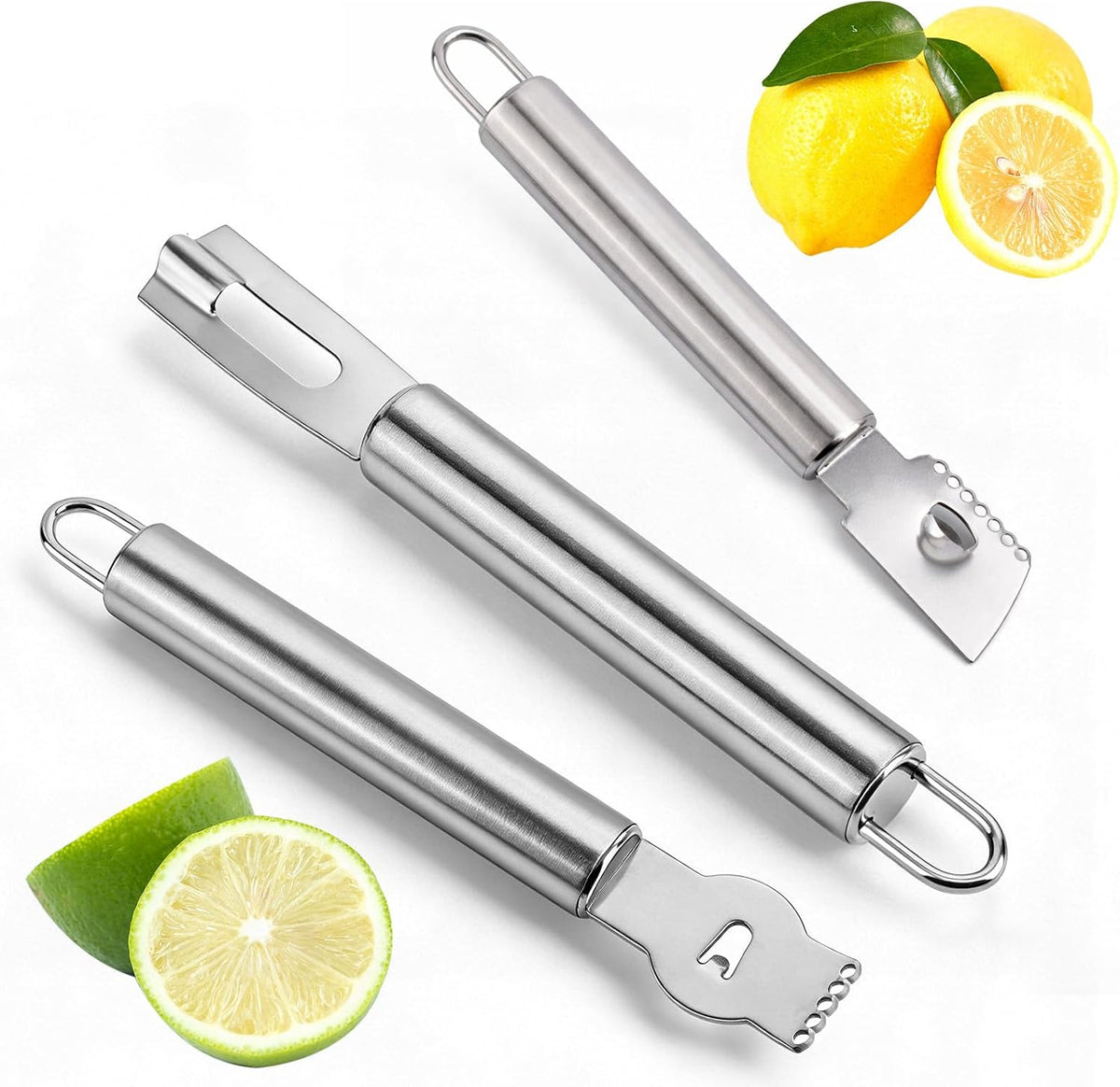3pcs Lemon Zester, Peeler & Channel Knife Set, Citrus Fruit Peeler