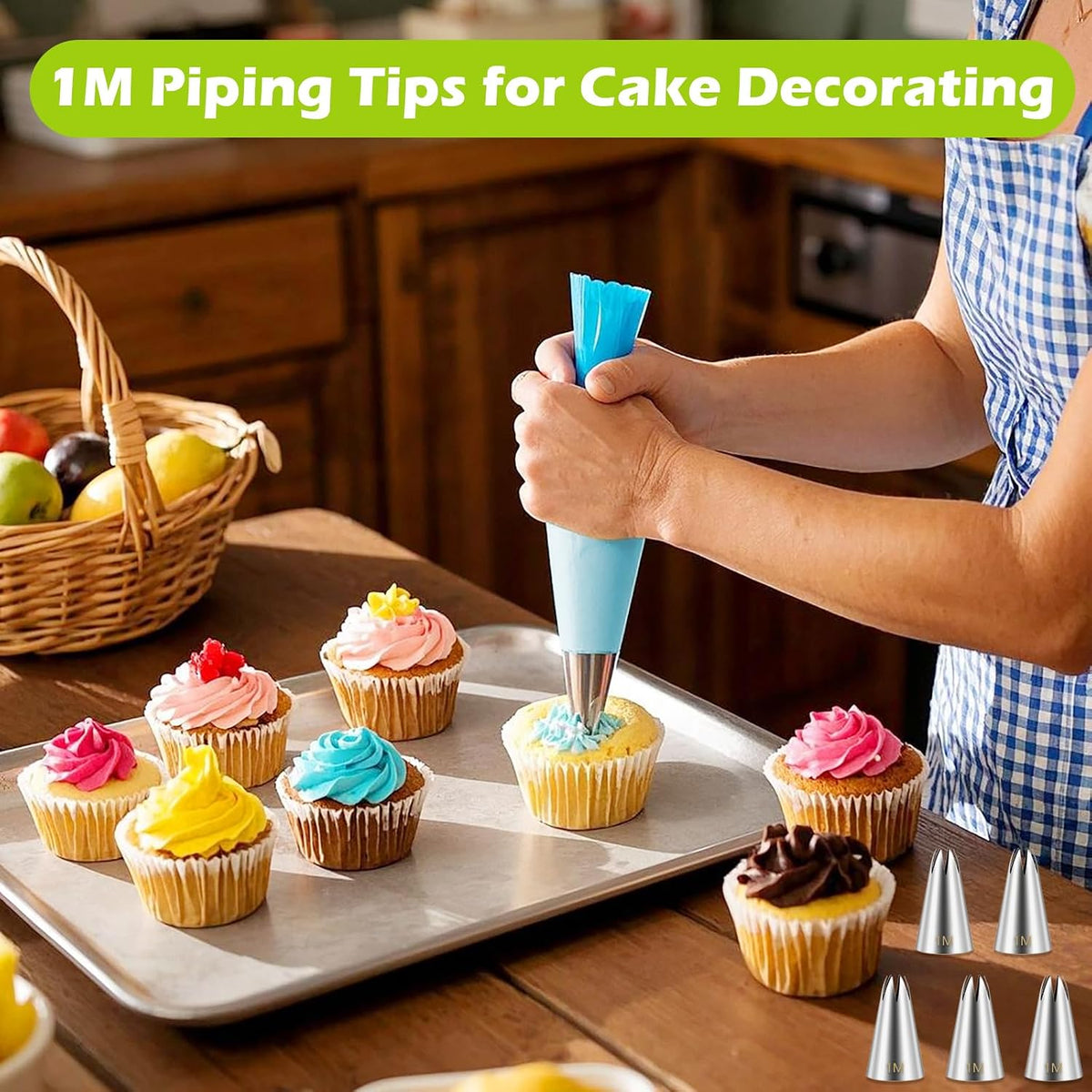 Suuker 1M Piping Tips Set, Large Star Cake Decorating Tips