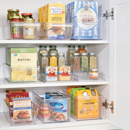 iDesign Fridge Storage Bin with Handle - Fridge Tray for Meats and Cheeses - Set of 2 - Clear