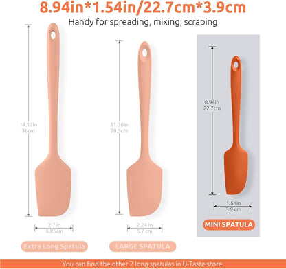 U-Taste Small Mini Silicone Spatula, 9in Rubber Jar Bowl Scraper, Black