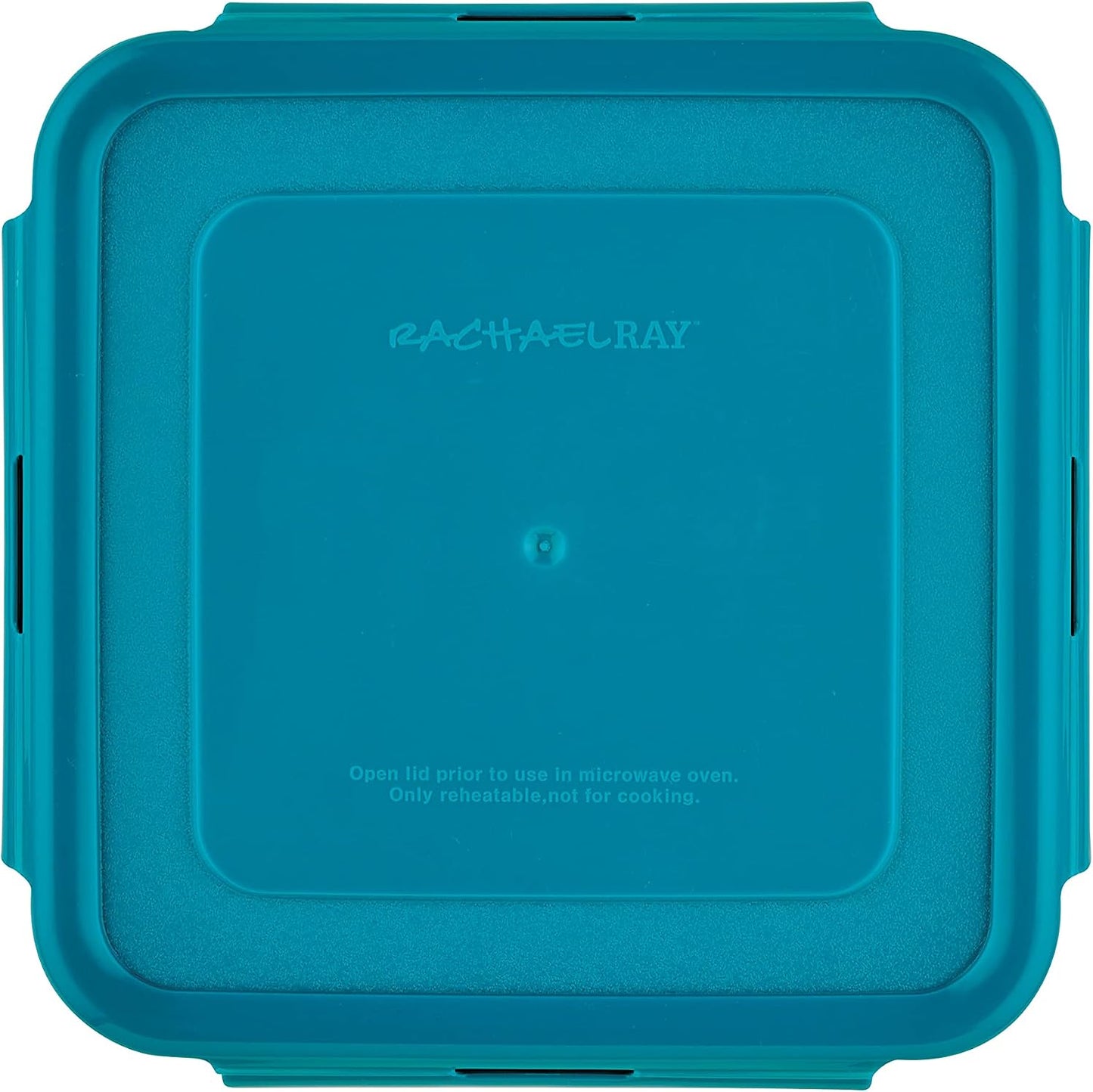 Rachael Ray Leak-Proof Nestable Container Food Storage Bin Set, 10-Piece, Clear with Teal Lids