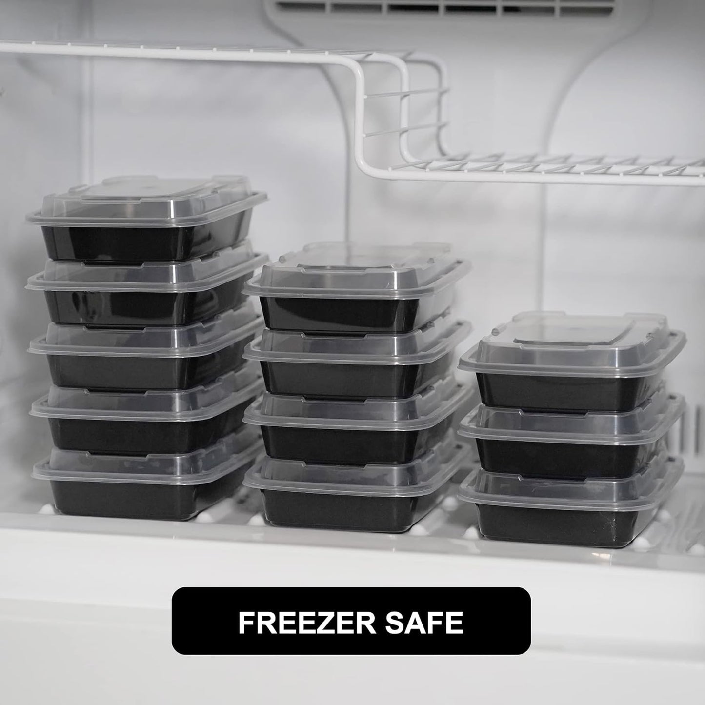 Freshware Meal Prep Containers [50 Pack] 1 Compartment with Lids, Food Storage Containers, Bento Box, BPA Free, Stackable, Microwave/Dishwasher/Freezer Safe (28 oz)