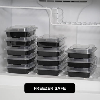 Freshware Meal Prep Containers [50 Pack] 1 Compartment with Lids, Food Storage Containers, Bento Box, BPA Free, Stackable, Microwave/Dishwasher/Freezer Safe (28 oz)