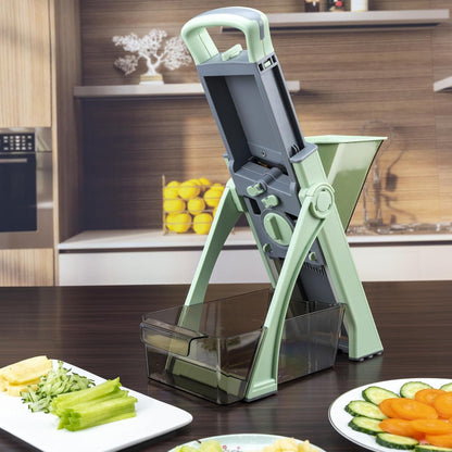 [All in 1] Upgraded Version Safe Mandoline Slicer for Kitchen, Adjustable Thickness. Veggie Slicer, Rapid Prep Mandoline, Detachable Blade, Cleaning Brush/Paring Knife (Black Knight)