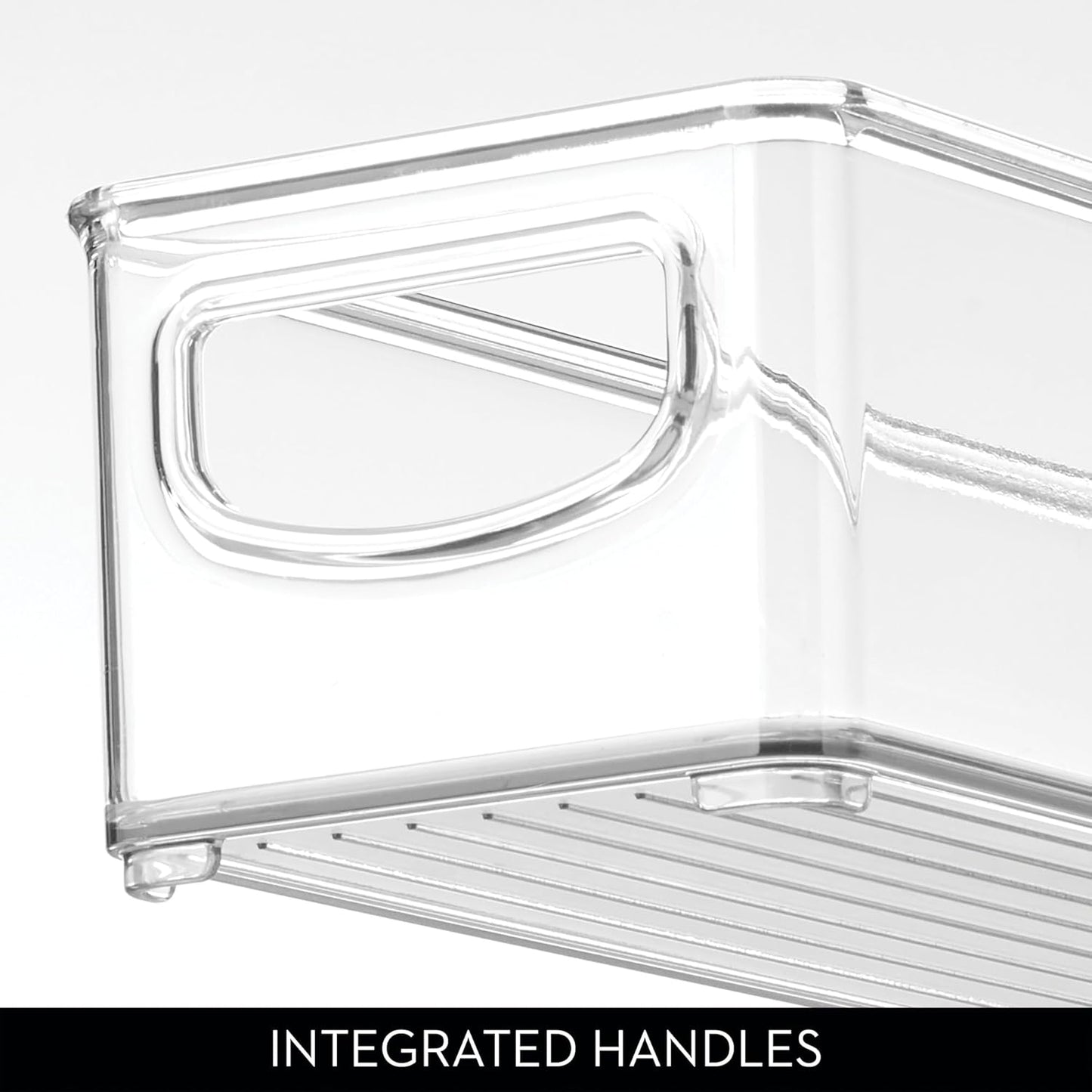 iDesign Slim Clear Plastic Storage Bin, Extra Long Narrow Stackable Organizer for Kitchen and Pantry, 2-Pack
