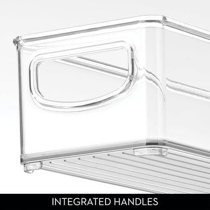 iDesign Slim Clear Plastic Storage Bin, Extra Long Narrow Stackable Organizer for Kitchen and Pantry, 2-Pack