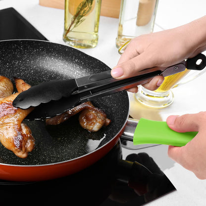 uxcell 2pcs Silicone Hot Handle Holders, Cast Iron Skillet Handle Covers Silicone Pan Handle Sleeve for Frying Pans Griddles Cookware Handles, Orange