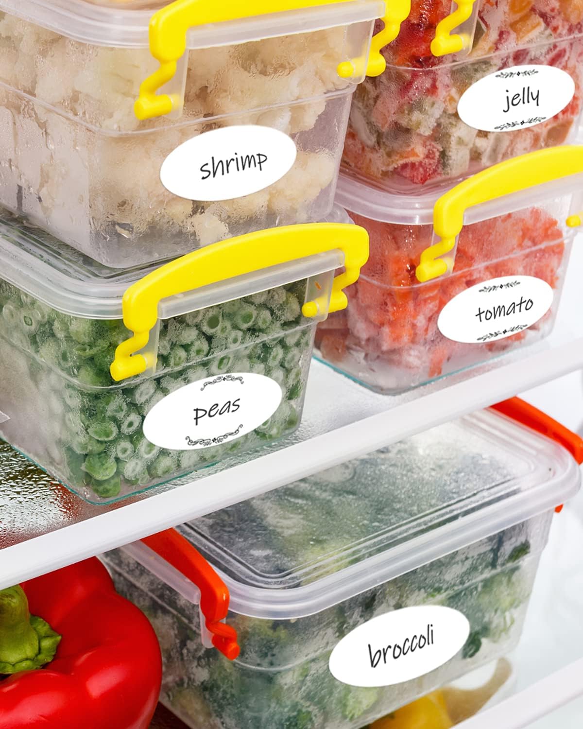 500 Pcs Removable Freezer Labels Jar Canning Labels Stickers, 1 x 2 Inch Self-Adhesive Oval Food Storage Stickers, Bottle Labels for Cosmetic Handmade Gifts Mason Jars, Easy Clean Leaves No Residue
