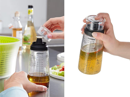 Glass Salad Dressing Bottle 10oz/300ml fill volume, Black