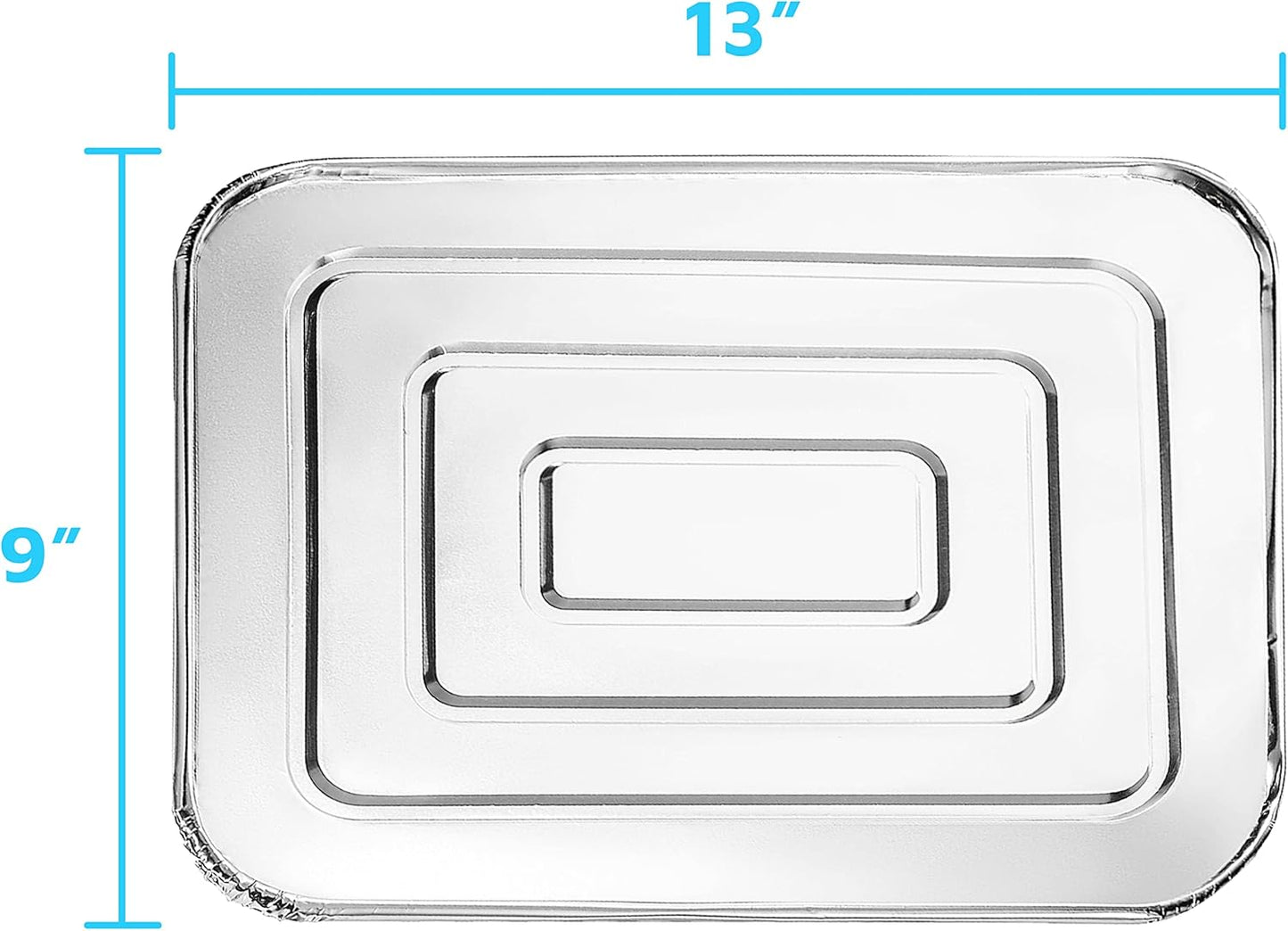 MontoPack Half-Size Aluminium Foil Lids | [100 Pack] Perfect Fit for 9x13 Roasting Pans | Premium Quality for Baking & Catering | Disposable Food Prep Containers Lids