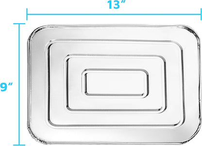 MontoPack Half-Size Aluminium Foil Lids | [100 Pack] Perfect Fit for 9x13 Roasting Pans | Premium Quality for Baking & Catering | Disposable Food Prep Containers Lids