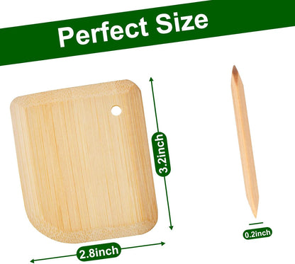 Bamboo Pan Scraper, Pot Scraper, Food Scraper, Kitchen Scraper Tools for Cast Iron Skillets, Cookware, Dishes, Pans and Pots