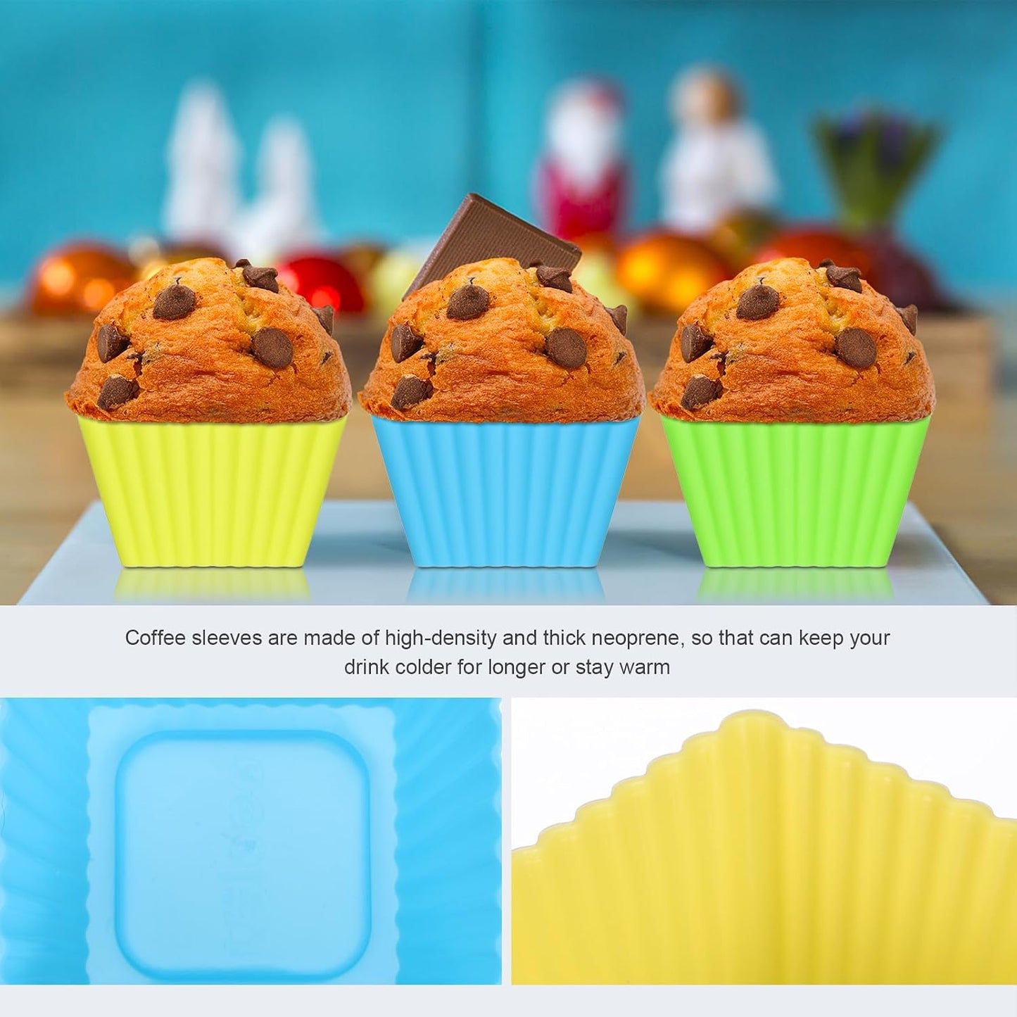 HOMSFOU 18 pack Silicone Cupcake Liners, Reusable Silicone Muffin Cups Silicone Cupcake Molds Lunch Box Dividers Rectangular Square, W14403YQ0NJUJRJ2832N