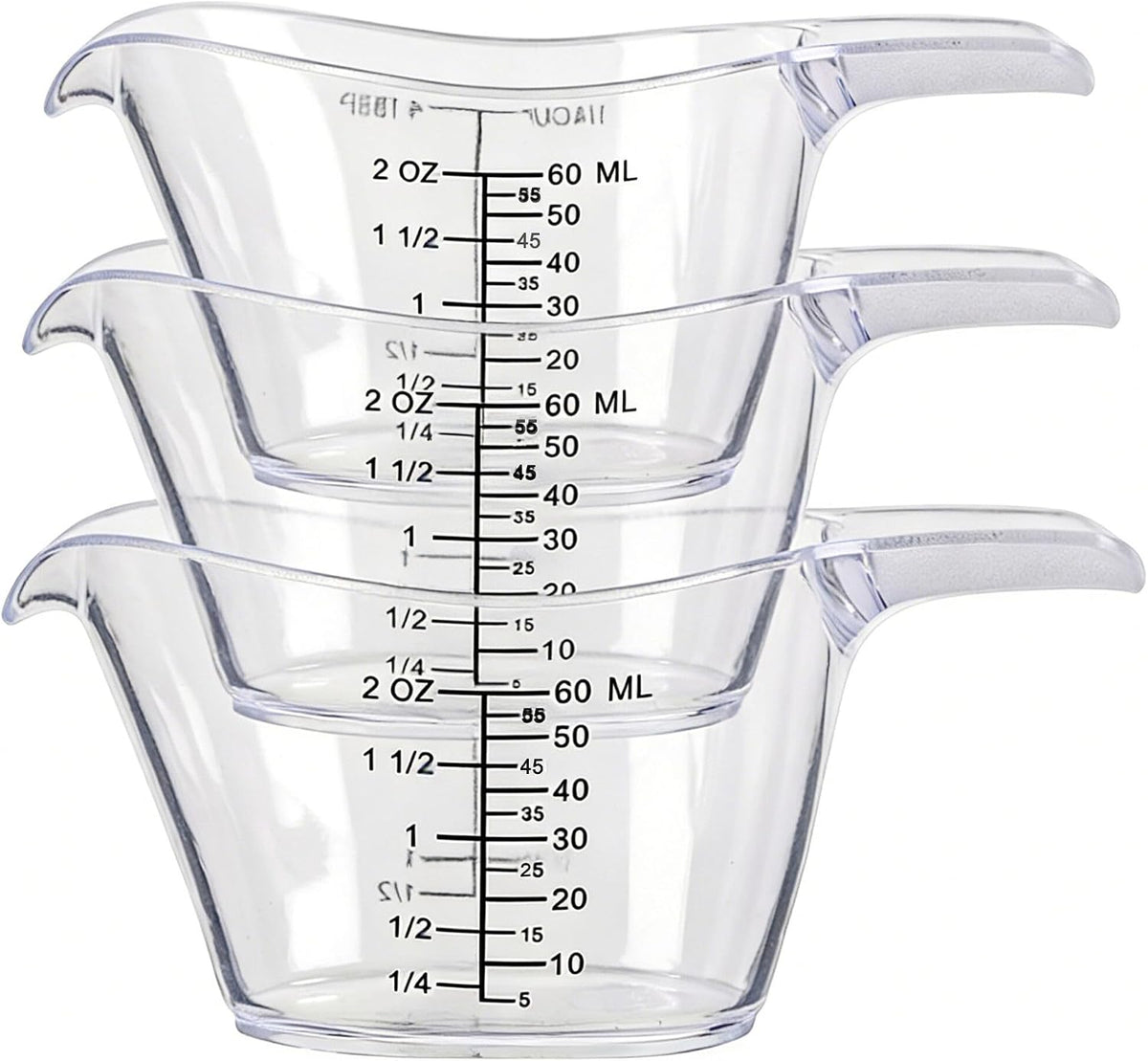 2 Oz Measuring Cup, 1/4 Cup Acrylic Measuring Cups, Clear