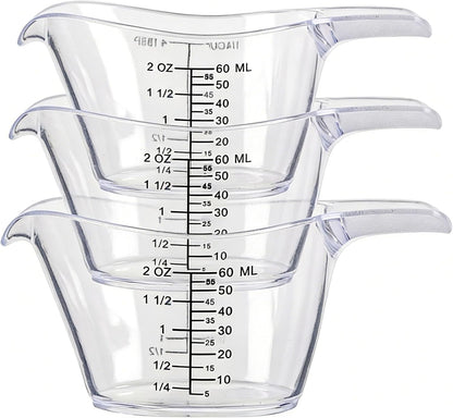2 Oz Measuring Cup, 1/4 Cup Acrylic Measuring Cups, Clear